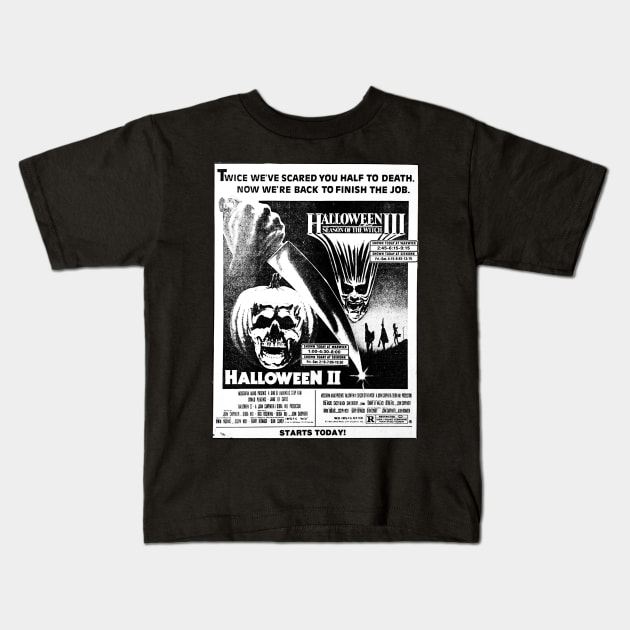 Halloween II & III Kids T-Shirt by driveintshirts